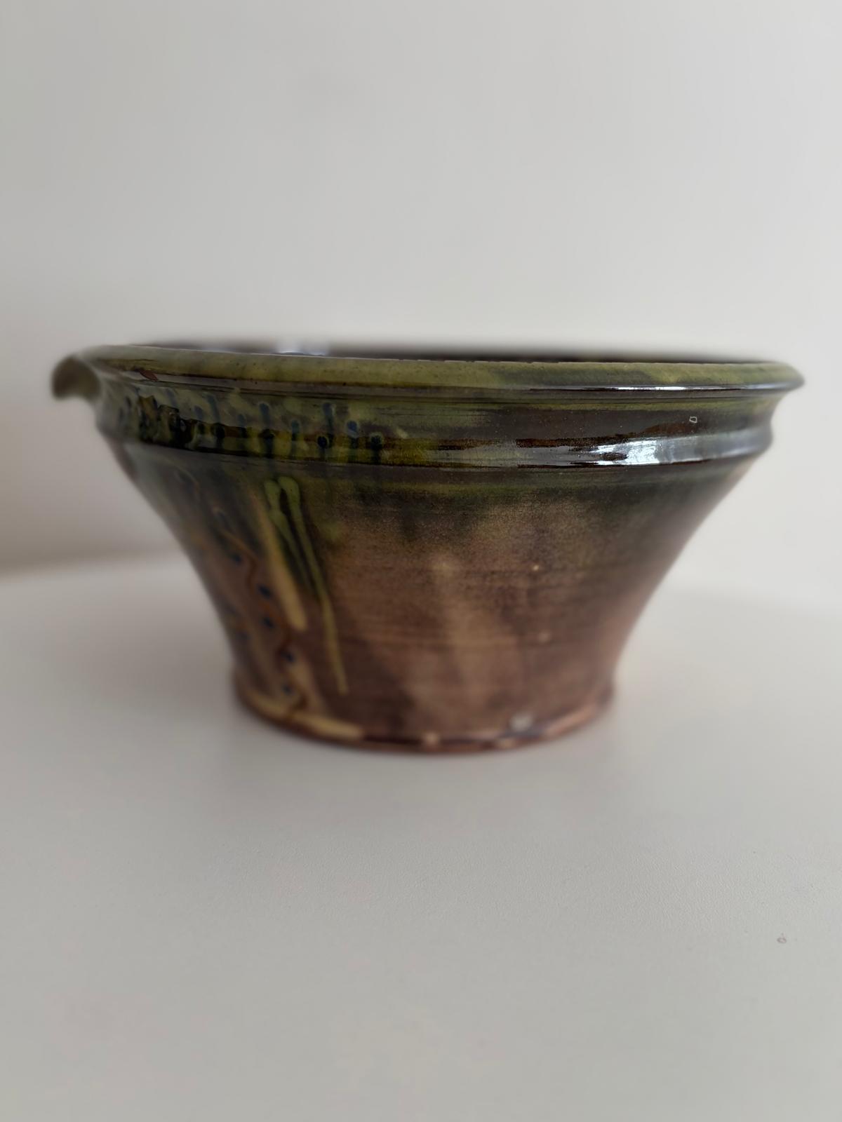 Antique French Glass Cloche Dome with Knob Handle, Pottery Pouring Bowl or Tian, Miniature Painting and its Easel - Collector & Curator