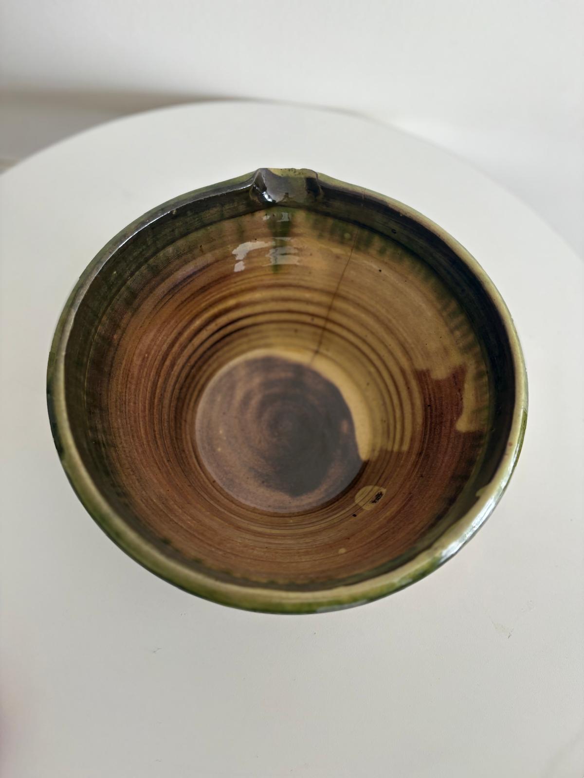 Antique French Glass Cloche Dome with Knob Handle, Pottery Pouring Bowl or Tian, Miniature Painting and its Easel - Collector & Curator