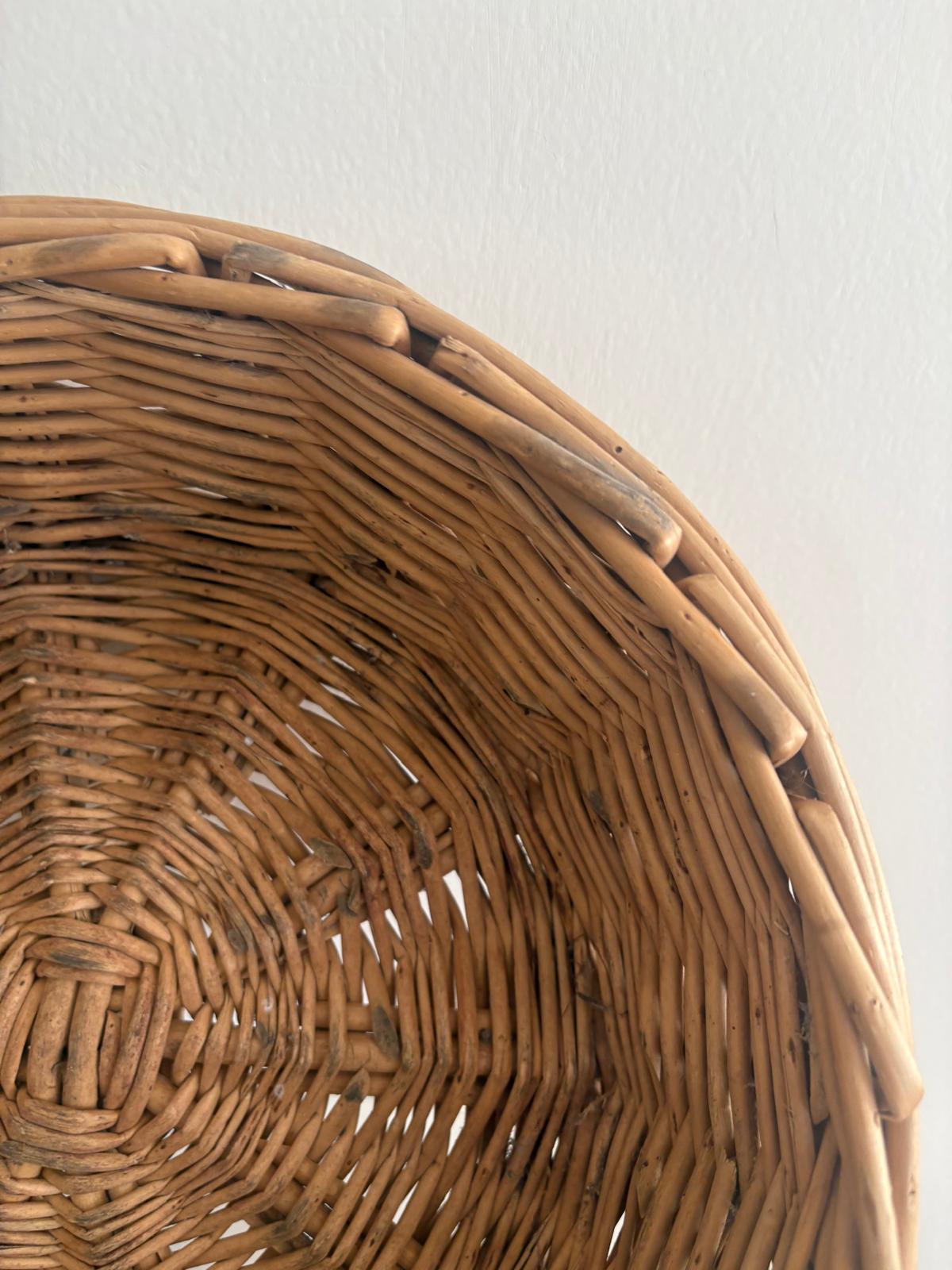 Two Vintage French Wicker Bread Basket - Collector & Curator