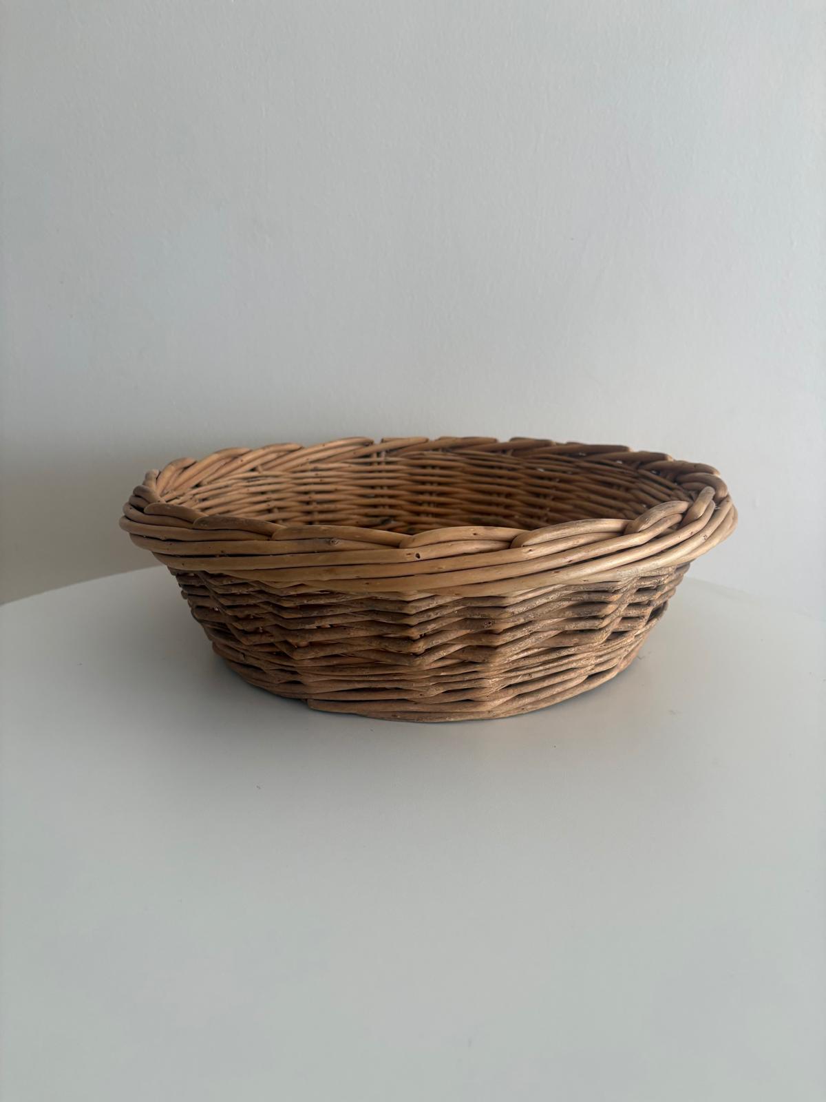 Two Vintage French Wicker Bread Basket - Collector & Curator