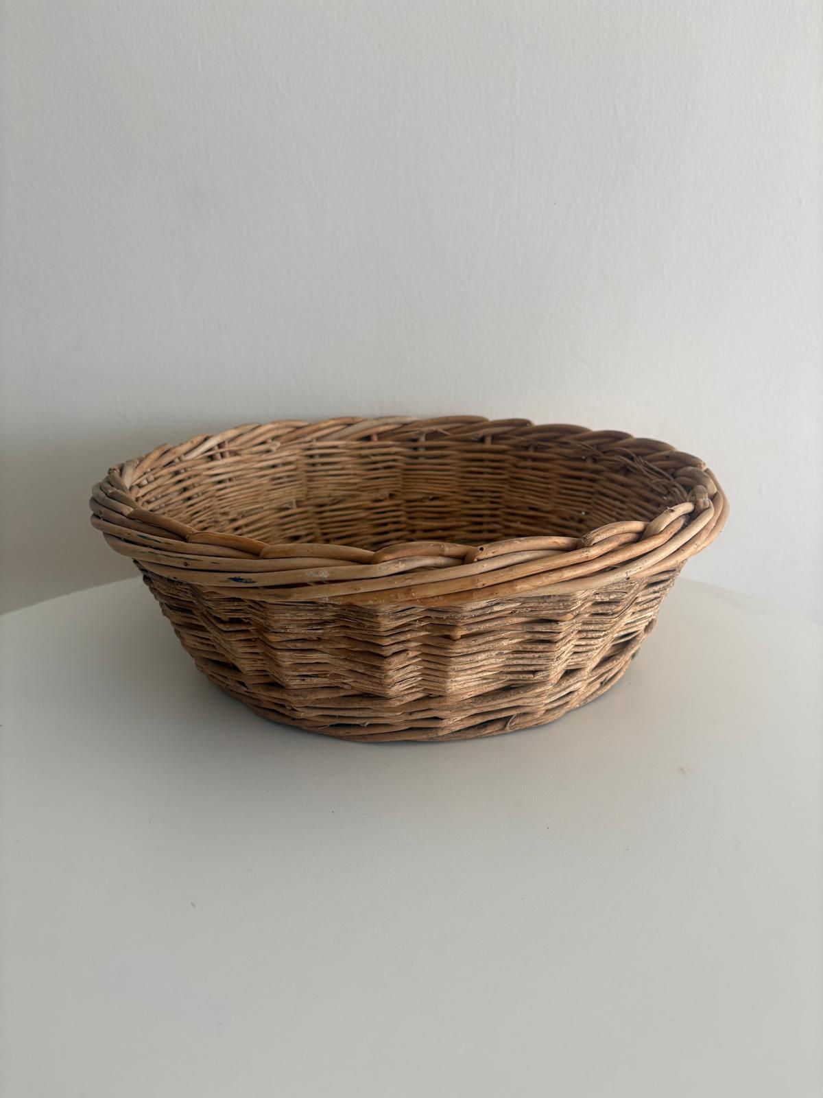 Two Vintage French Wicker Bread Basket - Collector & Curator