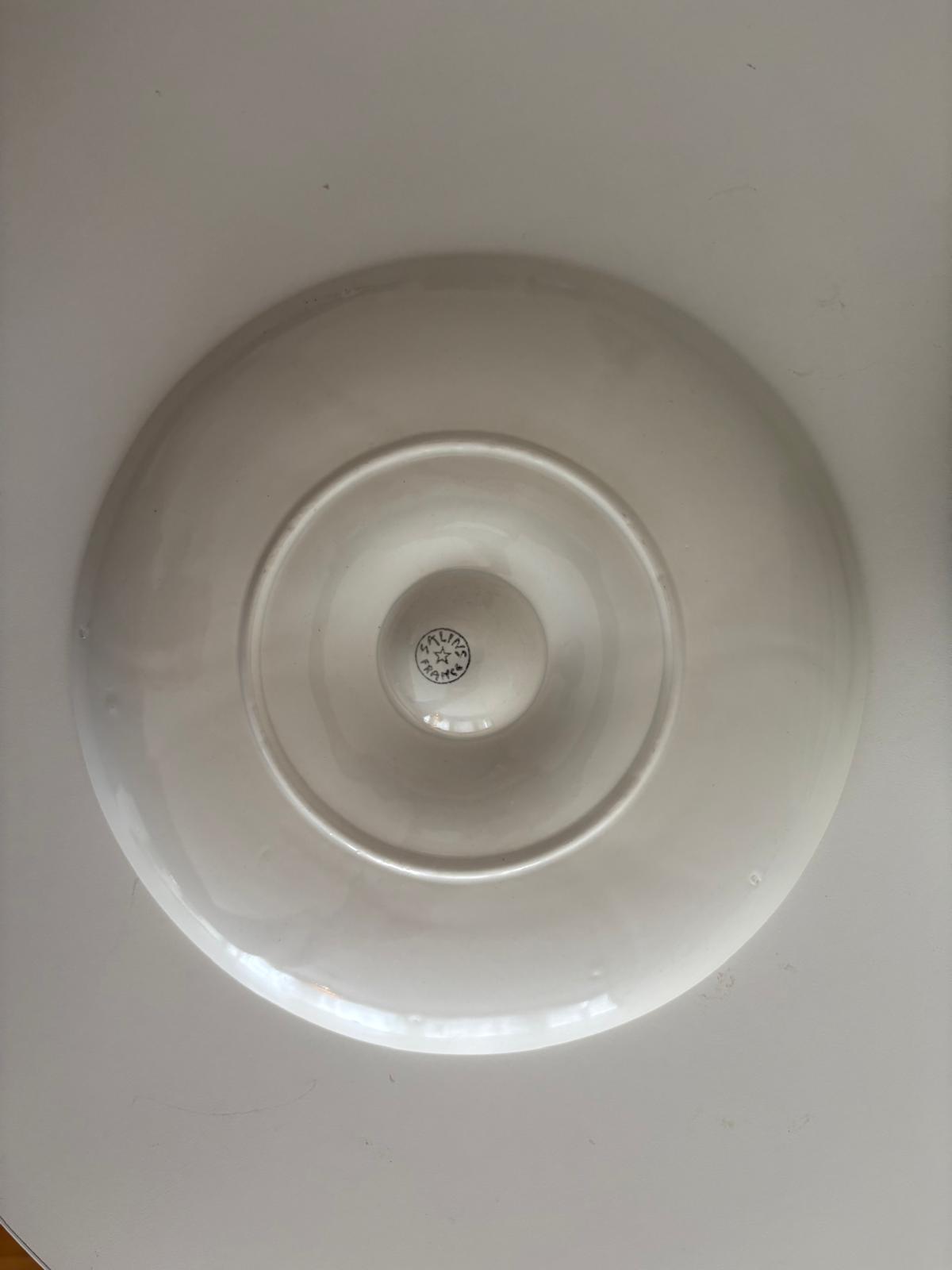 Saint-Clément Majolica Oyster Plate,  L.C. & Cie Mehun White Oyster Plate, Salins France Oyster Plate - Collector & Curator