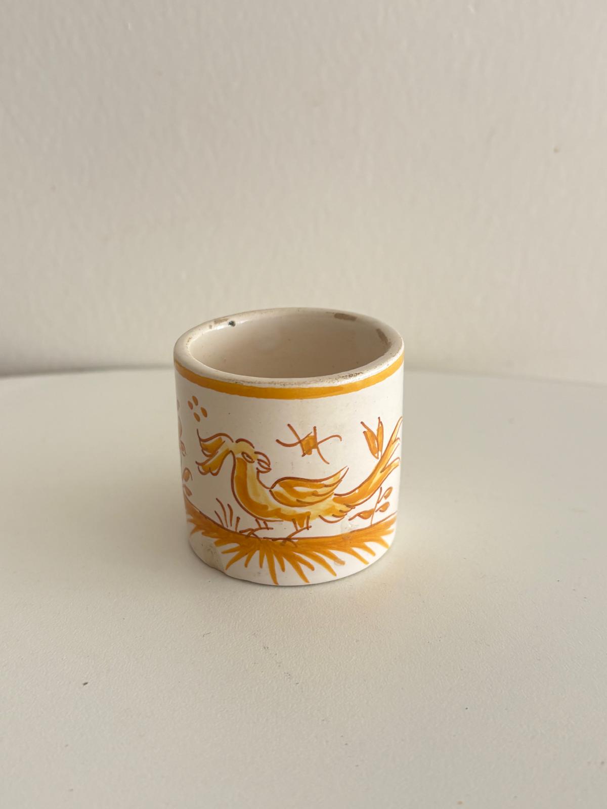 Rattan Covered Bottle Leather Strap Ceramic Strap & Grey Poupon Dijon mustard Pot - Collector & Curator