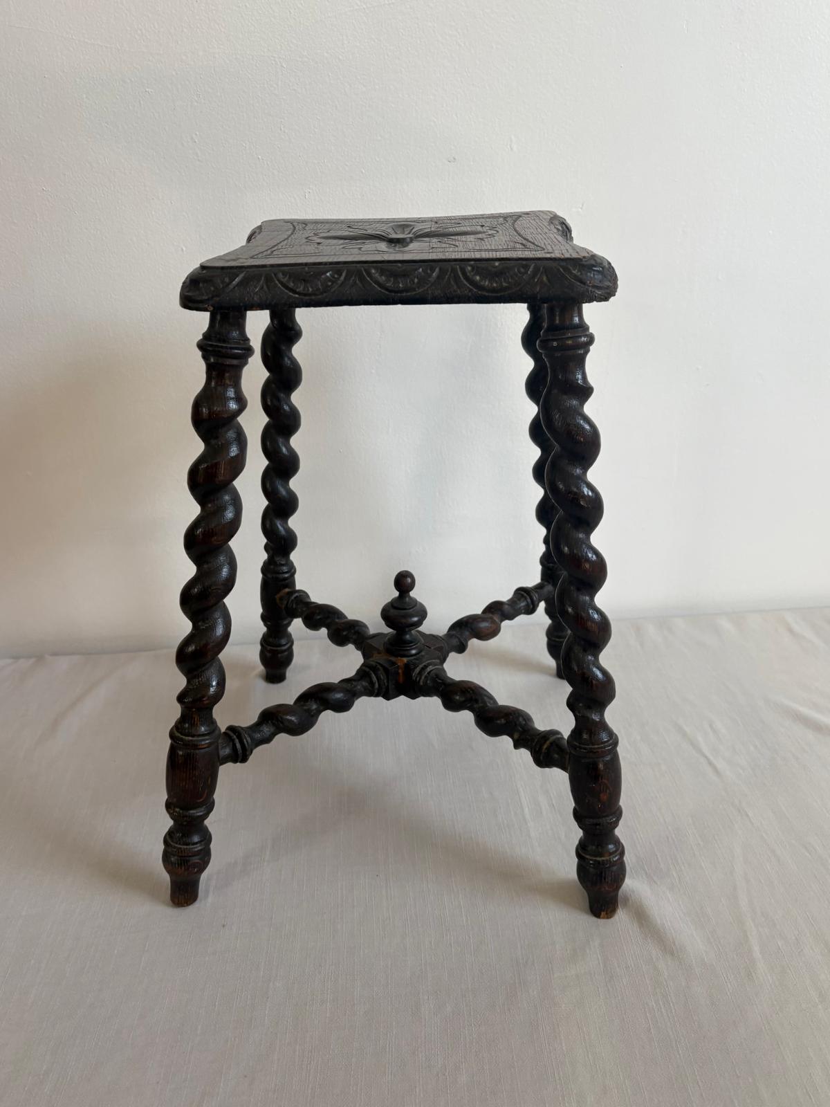 Antique English Barley Twist Side Table - Collector & Curator