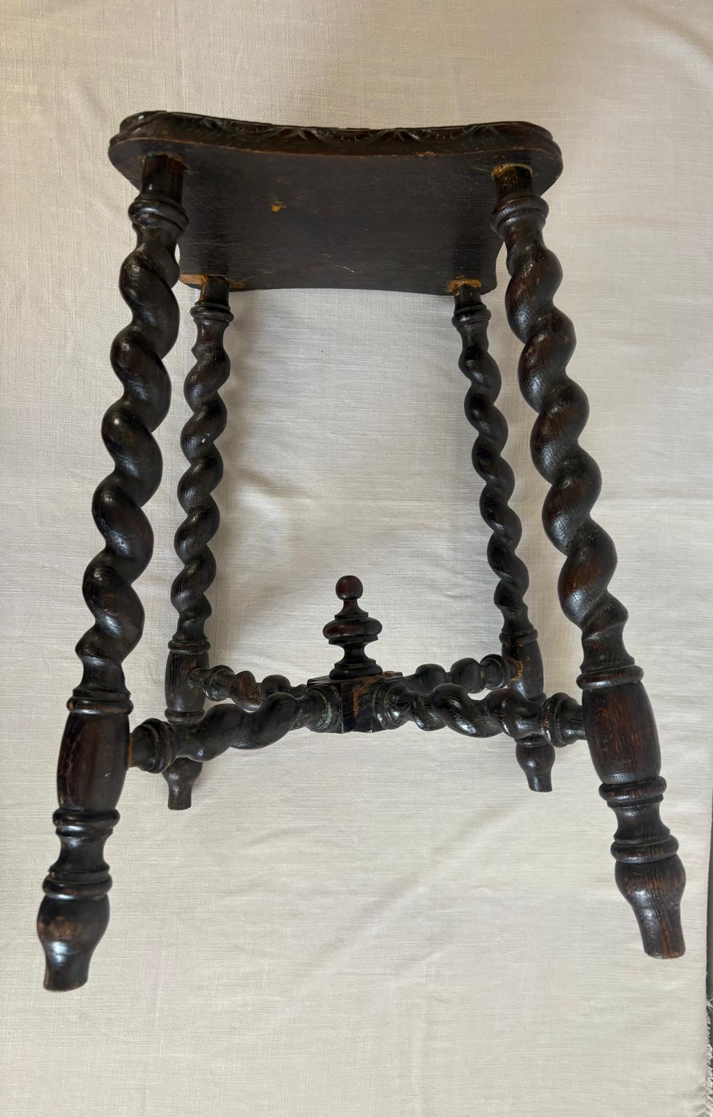 Antique English Barley Twist Side Table - Collector & Curator