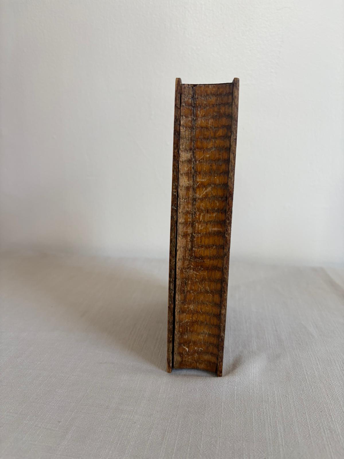 Vintage French Landscape Painting on Canvas, Carved Wood Book Box; Wall Ornament - Collector & Curator