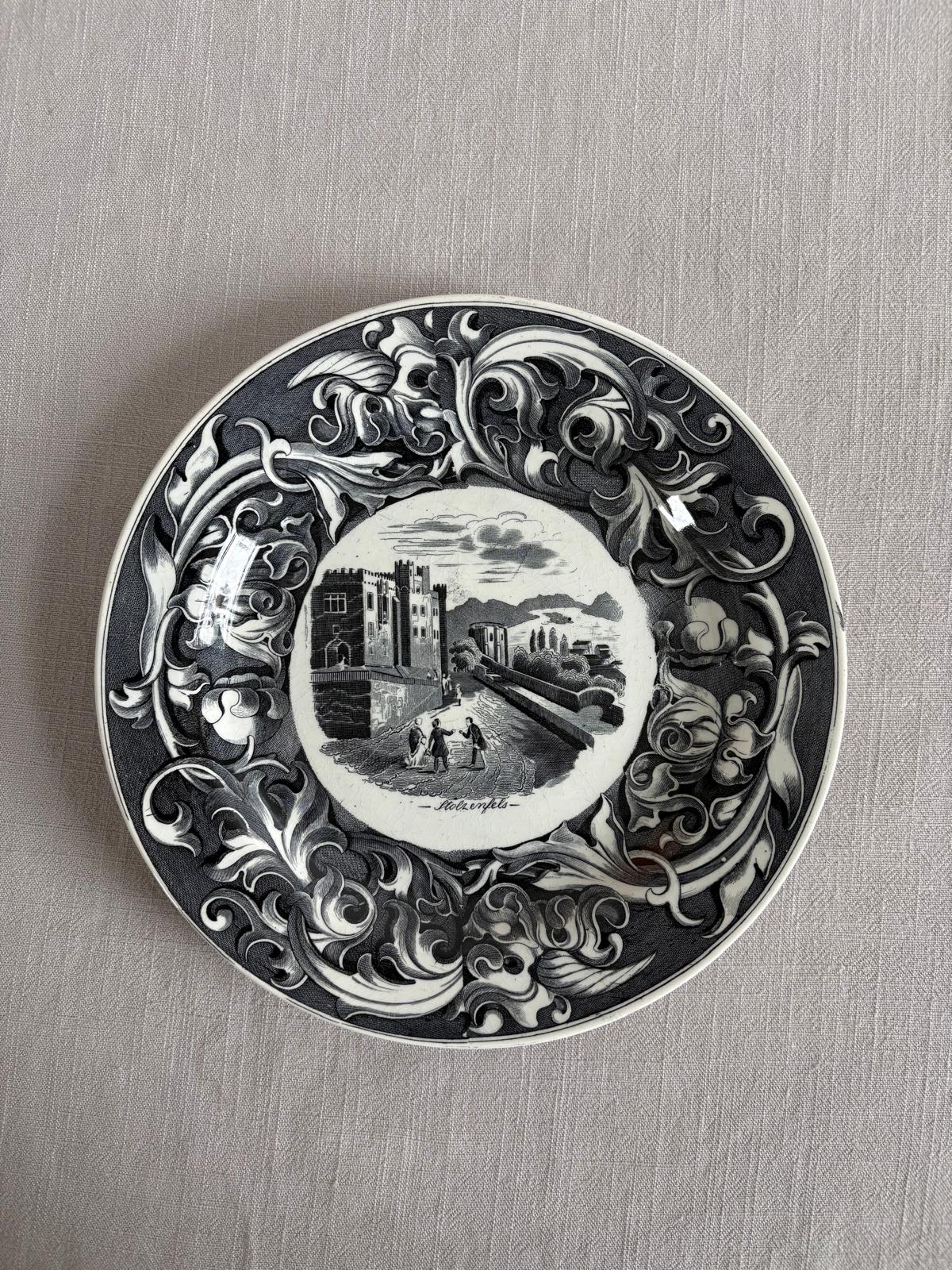 Set of 6 Schramberg Black and White Scenic Plates German Landscape - Collector & Curator