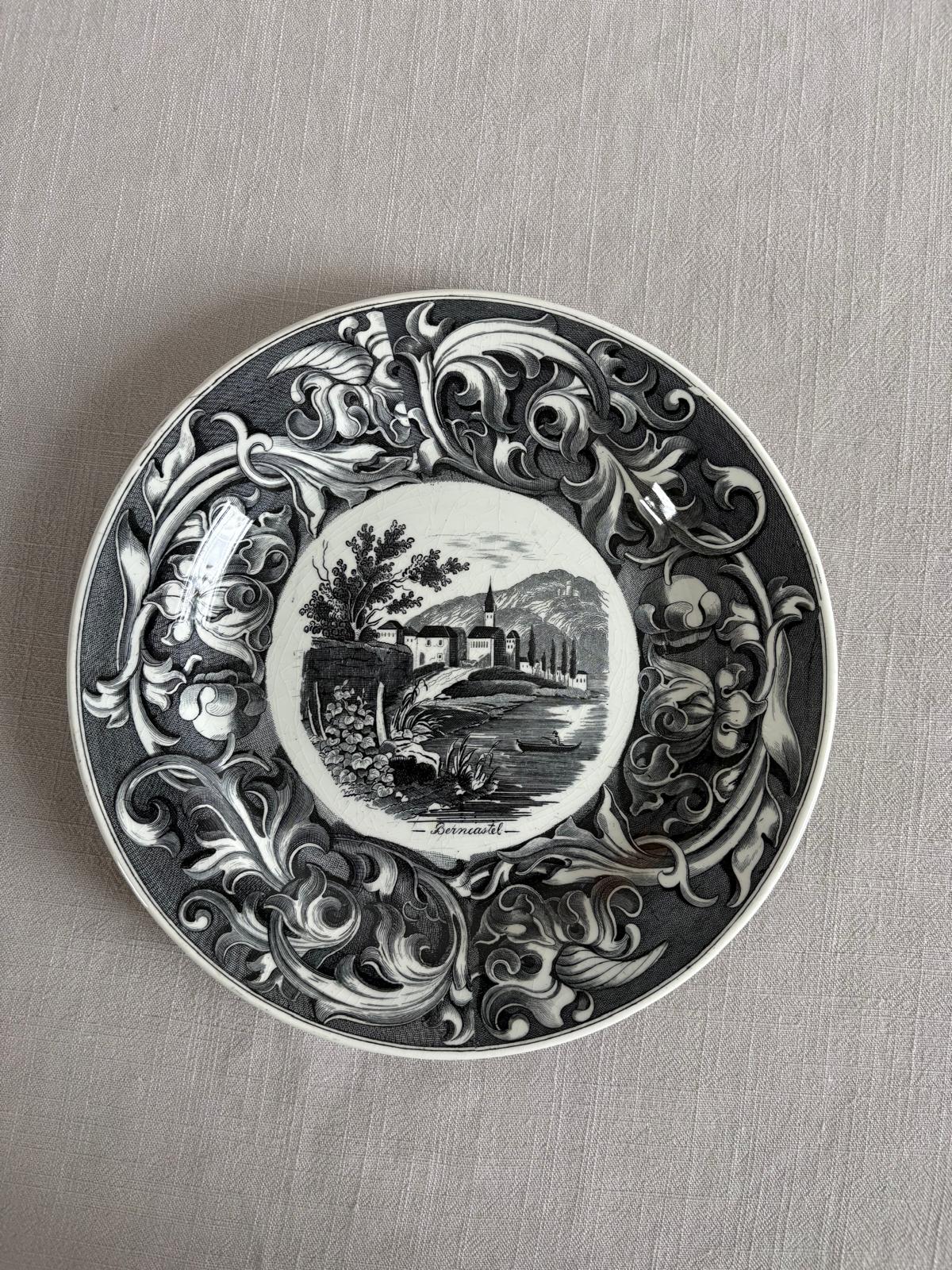 Set of 6 Schramberg Black and White Scenic Plates German Landscape - Collector & Curator