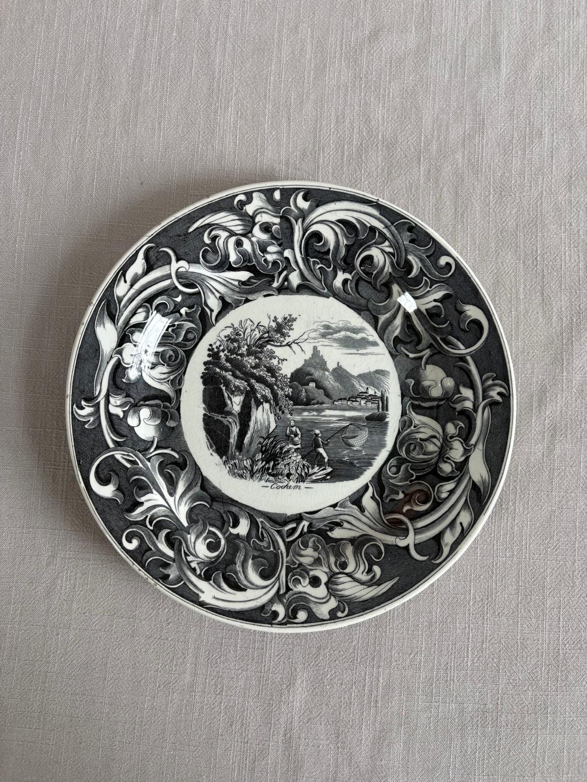 Set of 6 Schramberg Black and White Scenic Plates German Landscape - Collector & Curator