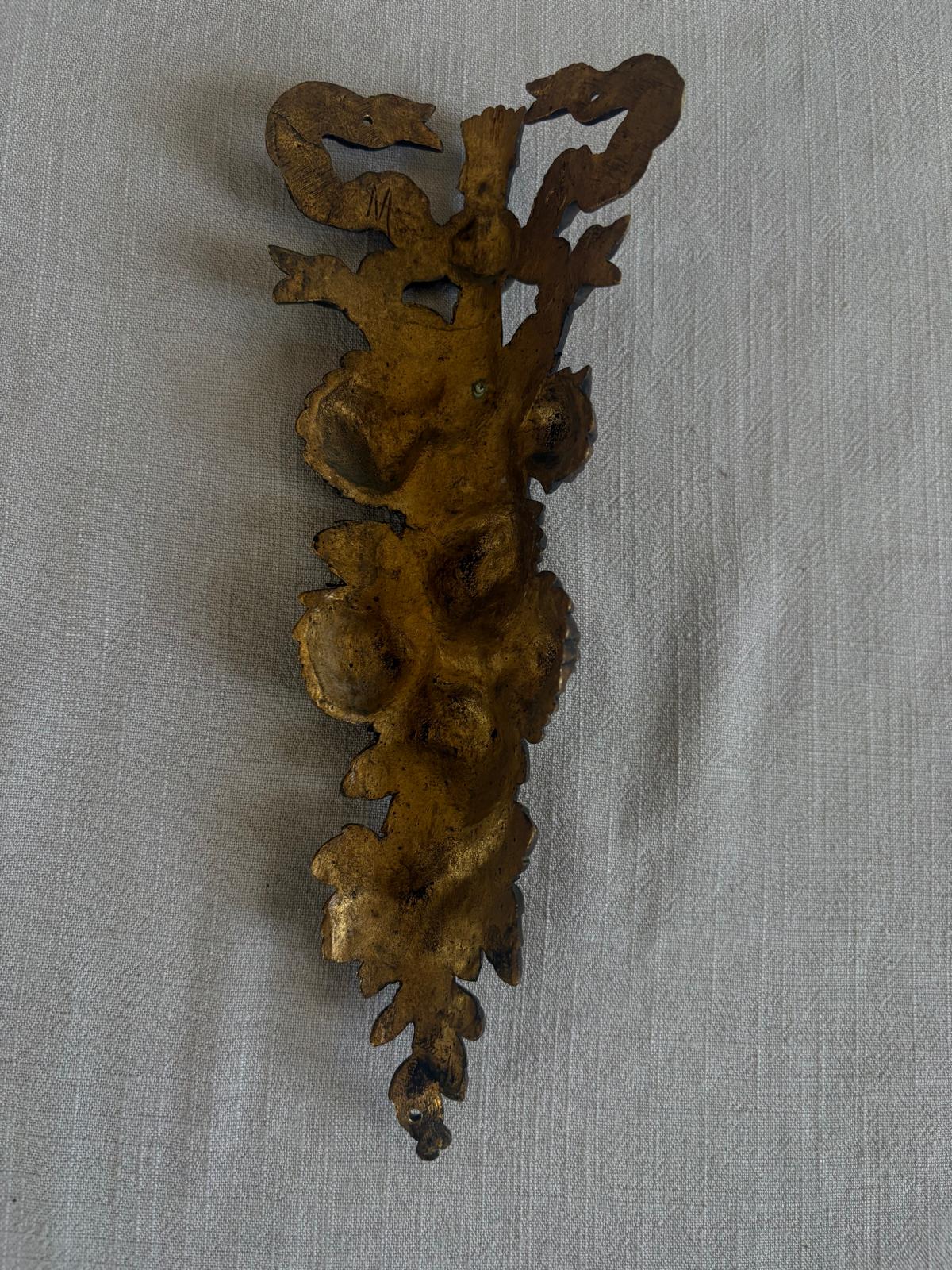 Vintage French Floral Still Life Oil Painting Roses in Copper Vase; French Gilt Bronze Wall Ornament, - Collector & Curator