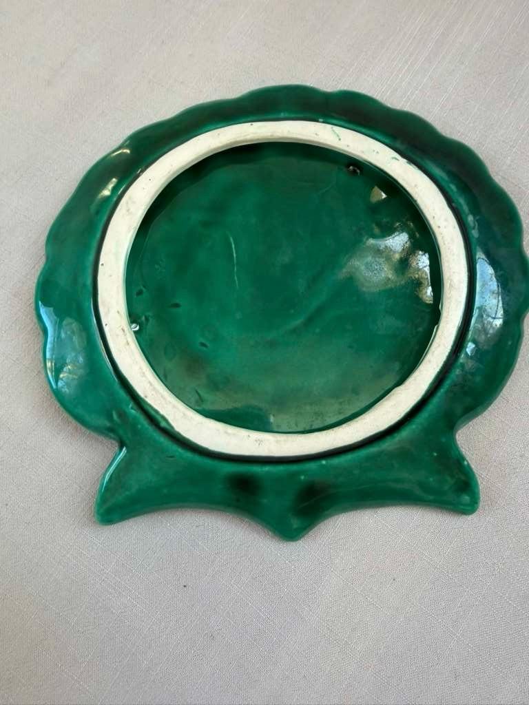 Impressionist Style Harbor Scene;  Vintage Green Majolica Scallop Shell Dish; Muffin Snail Sculpture; Vintage Salins France  Oyster Plate; Vintage Seashell Art Souvenir - Collector & Curator