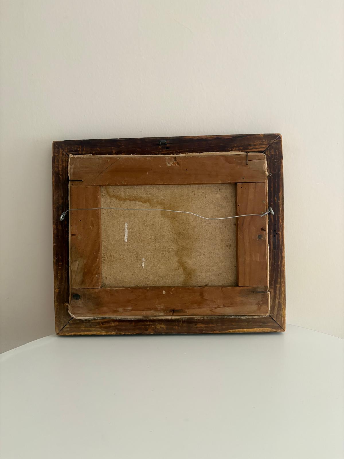 Antique French Landscape Oil Painting with Stone Bridge; European Canal Scene Oil on Board; Antique Landscape Oil on Wood Panel with Gilt Frame circa 1900 - Collector & Curator