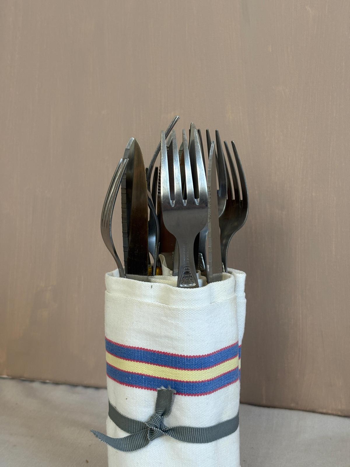 Vintage Laguiole French Steak Knife & Fork Set of 6 - Collector & Curator