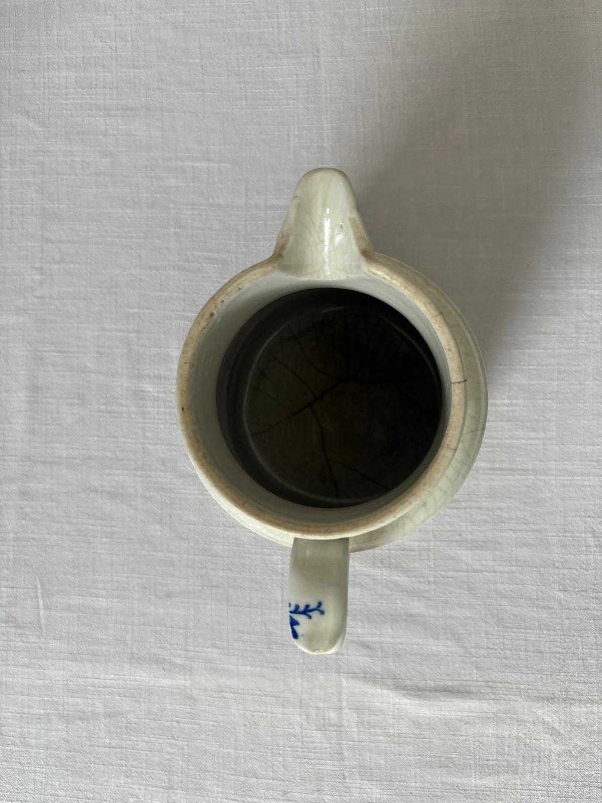 Antique Saint Uze Pitcher with Blue Garland Decor - Collector & Curator
