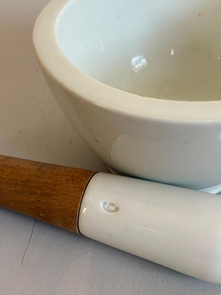 Vintage Porcelain Mortar and Pestle