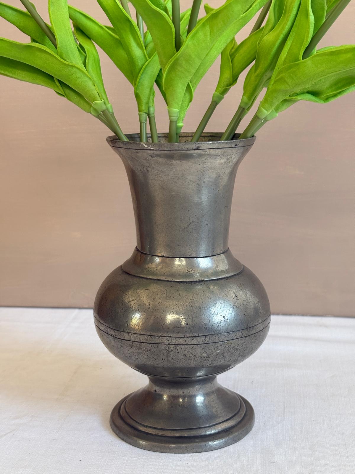 Vintage French Pewter Baluster Vase - Collector & Curator