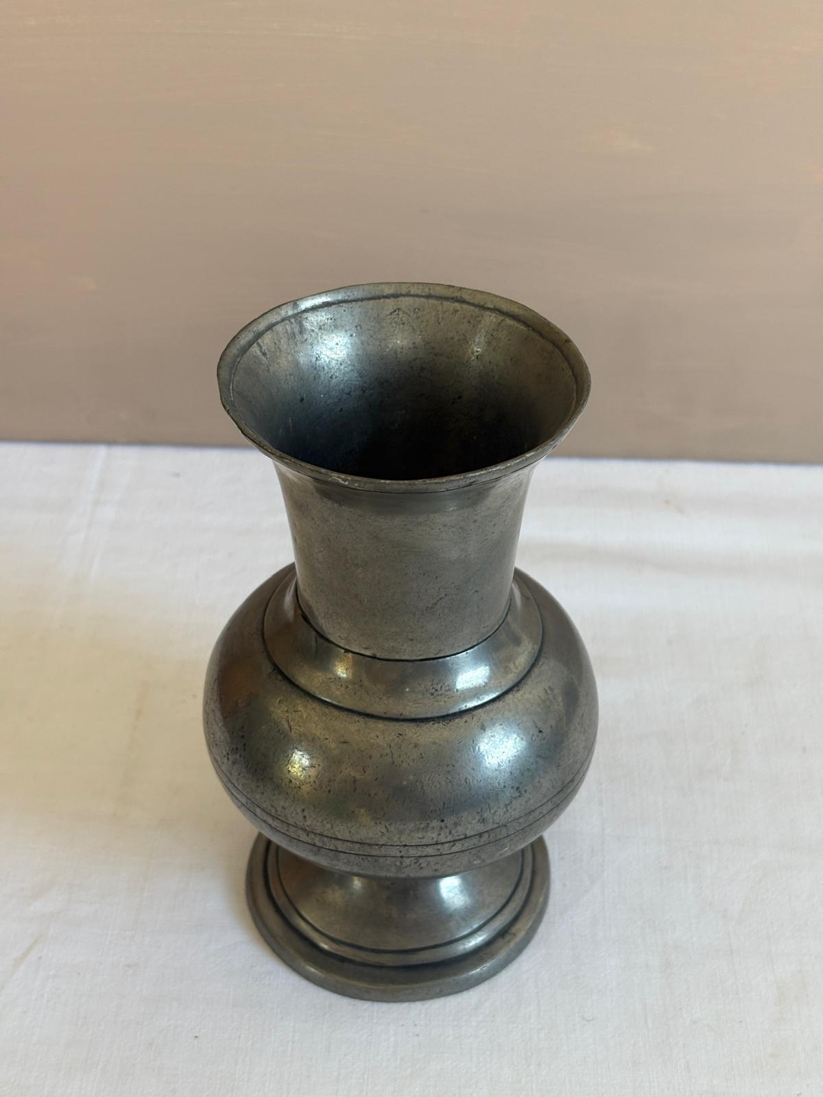Vintage French Pewter Baluster Vase - Collector & Curator