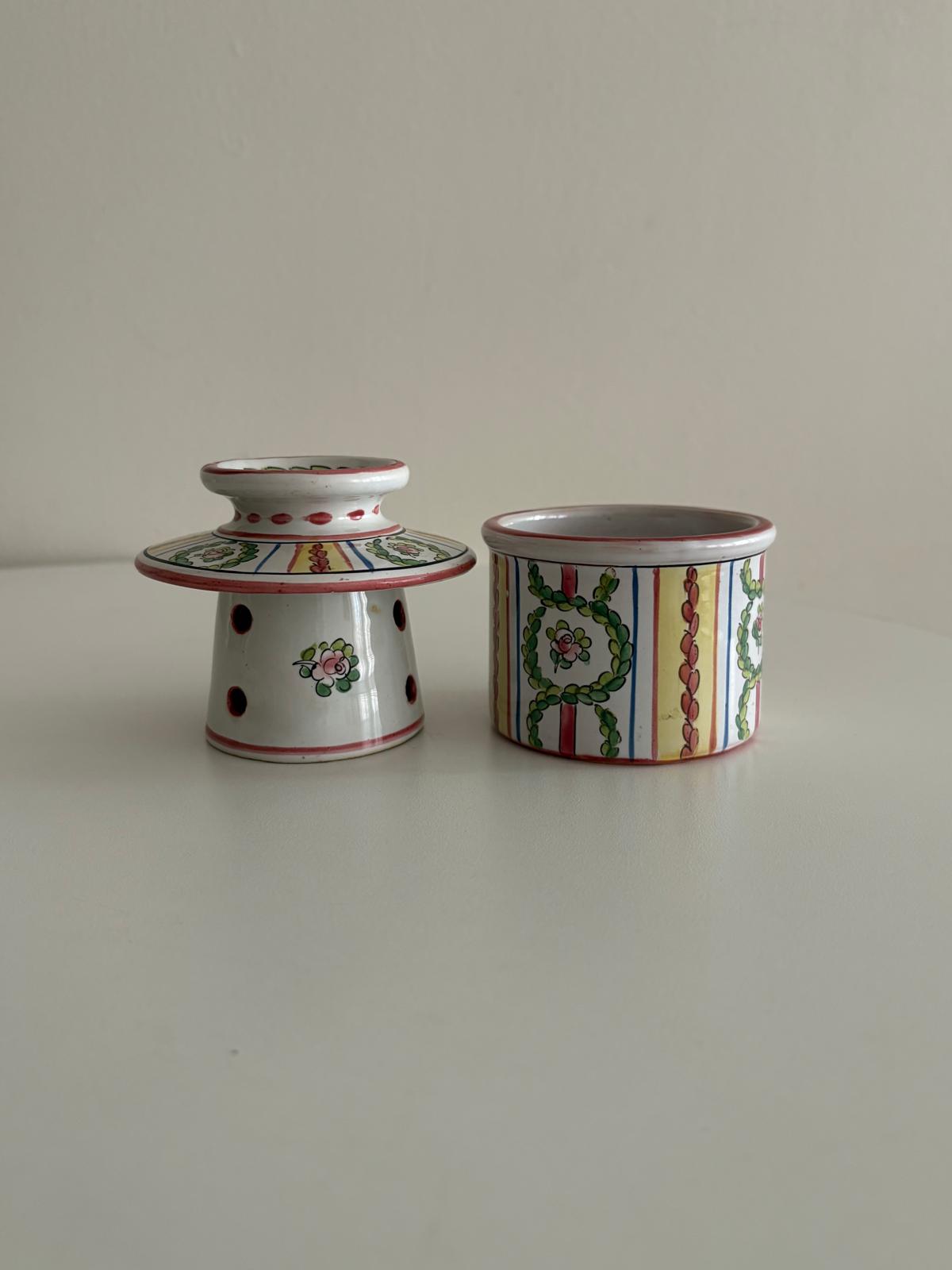 Antique Alfred Renoleau “Auvergne” Faience Butter Dish with Bird Décor circa 1900 - Collector & Curator