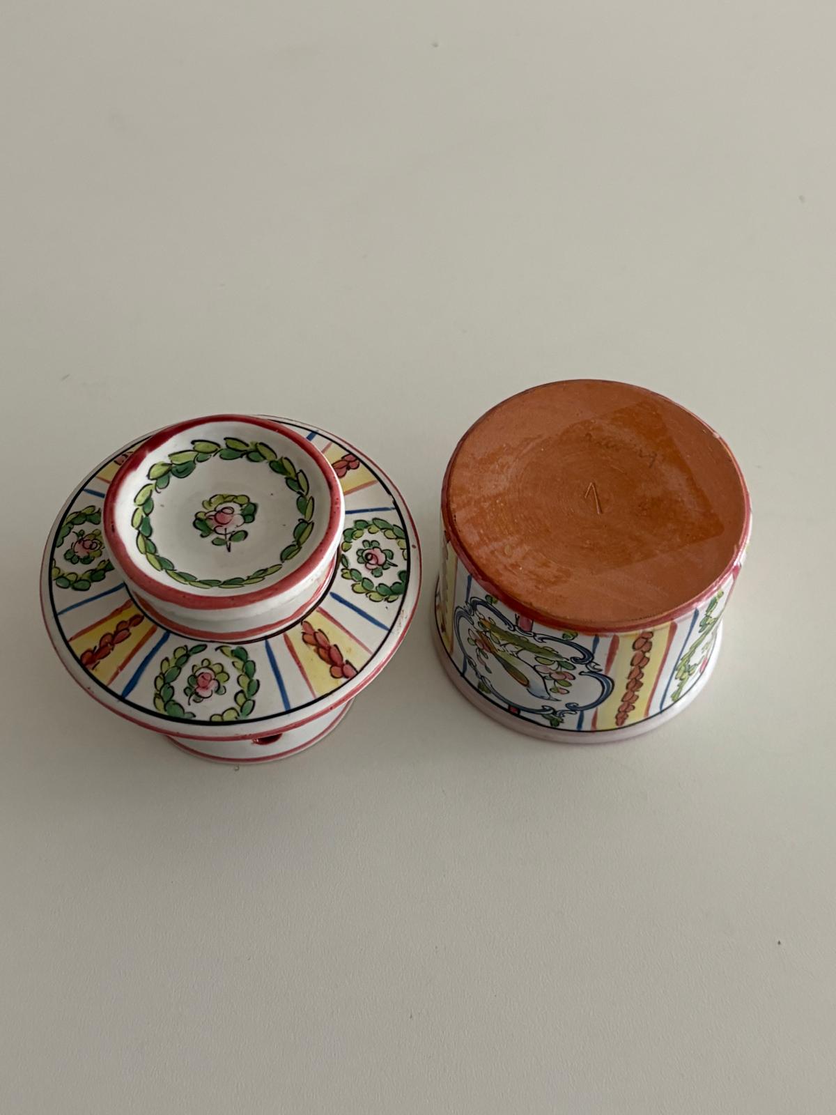 Antique Alfred Renoleau “Auvergne” Faience Butter Dish with Bird Décor circa 1900 - Collector & Curator