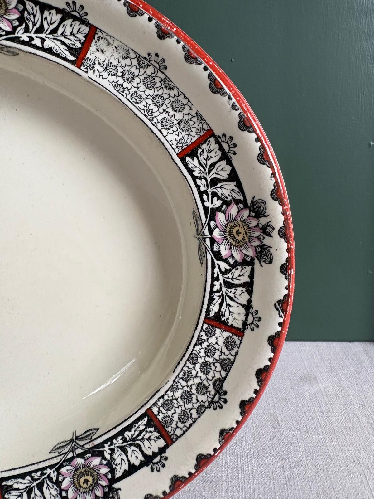 Antique Wedgwood A2031 Aesthetic Movement Floral Serving Platter, Circa 1880