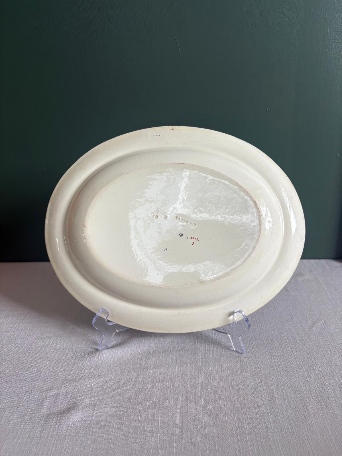 Antique Wedgwood A2031 Aesthetic Movement Floral Serving Platter, Circa 1880