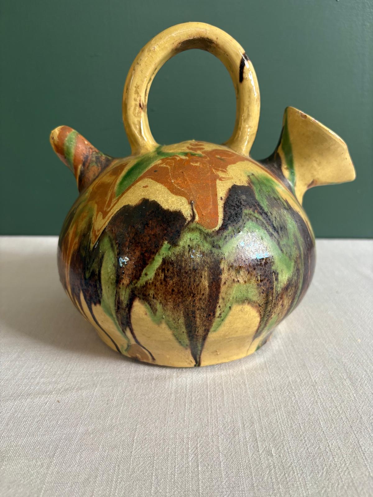 Antique French Provençal Gargoulette, Saint-Quentin-la-Poterie