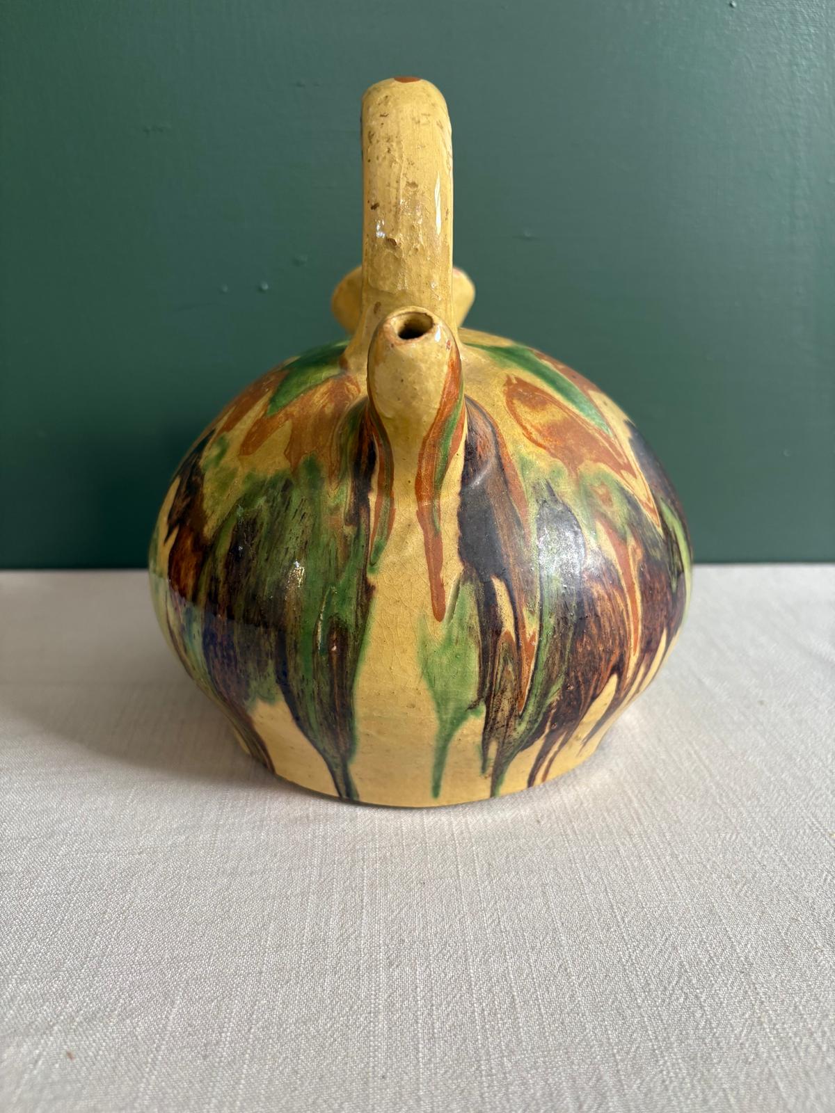 Antique French Provençal Gargoulette, Saint-Quentin-la-Poterie