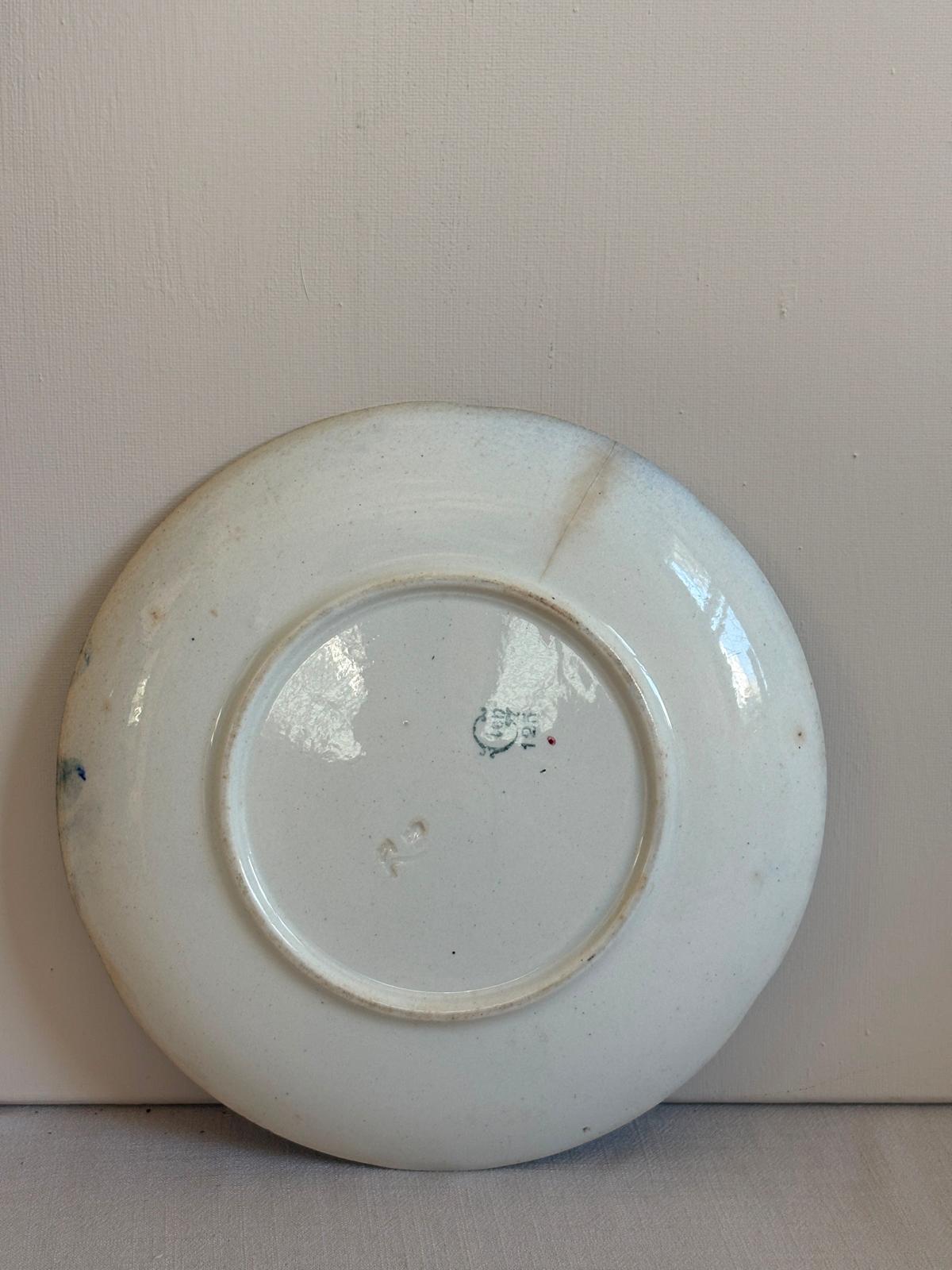 Antique French Gien Plum Plate No. 125