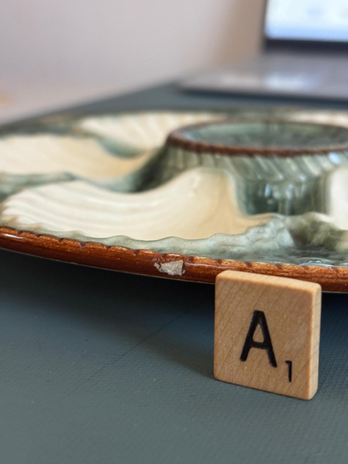 French Longchamp Oyster Plate "A" and "E"