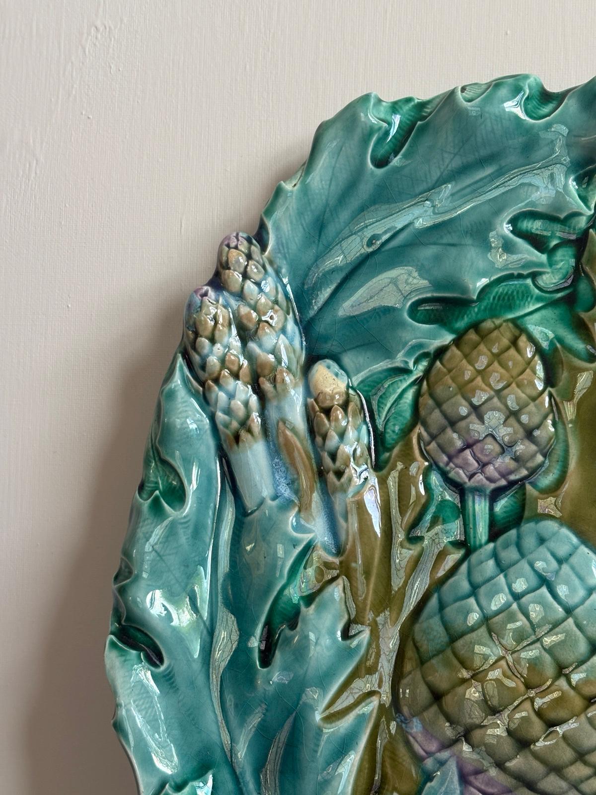 Antique French Majolica Serving Platter
